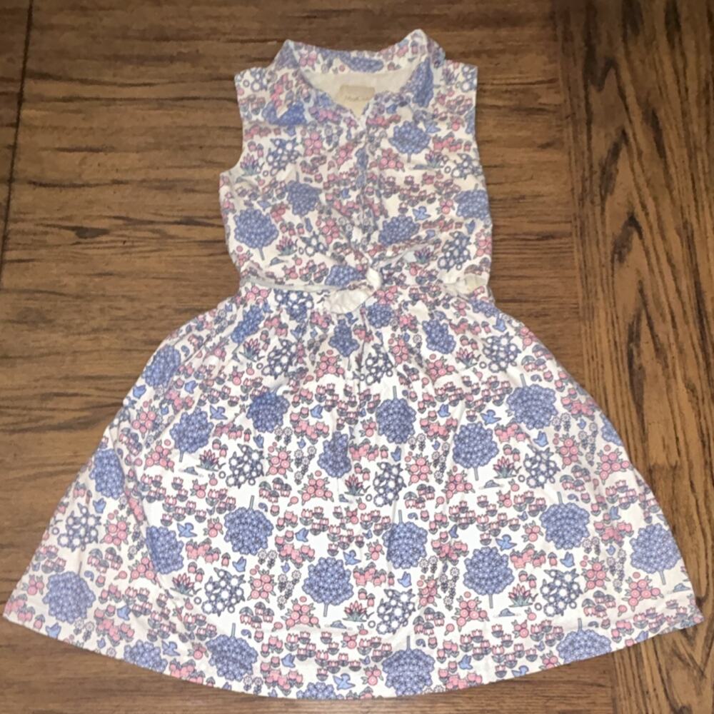 ModCloth Women Sleeveless Floral Collared Knee Length Dress M 100% Cotton